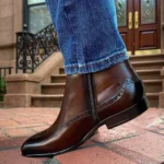 Brown Leather Beja Zipper Boots - Italian AW26 - Image 2