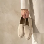 Cream Suede Libraria Loafers With White Soles - Summer 2024 Collection