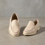 Cream Suede Libraria Loafers With White Soles - Summer 2024 Collection - Image 3