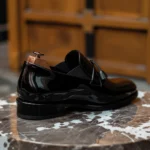 Black Leather Charm Craze Tassel Loafer - Summer 2024 Collection: The Royale Collection - Image 3