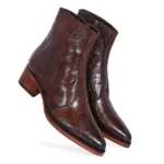 Majestic Embossed Italian Leather Boots for Discerning Gentlemen - Image 5