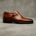 Tan Leather Alnwick Monk Strap Shoes - Italian AW26 - Image 2