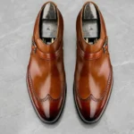 Tan Leather Alnwick Monk Strap Shoes - Italian AW26 - Image 3