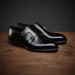 Black Leather Castle Monk Straps - Formal Shoes : The Royale Collection