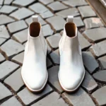 White Leather Belgrave Slip-On Chelsea Boots - Summer 2024 Collection - Image 2