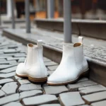 White Leather Belgrave Slip-On Chelsea Boots - Summer 2024 Collection - Image 5