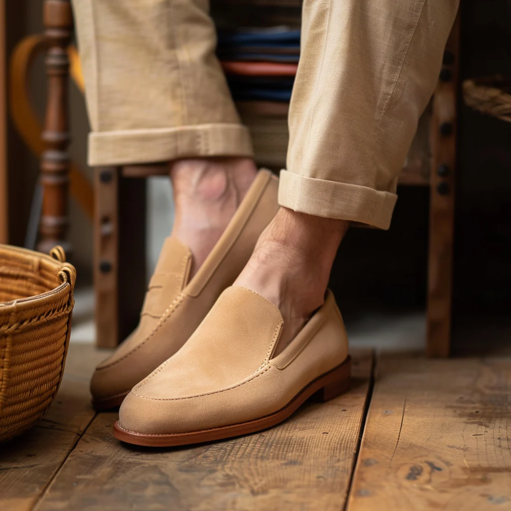 Tan Nubuck Leather Giovanni Loafer - Image 1