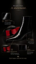 Milano Black Leather Ankle Boots - Image 3