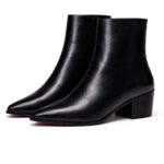 Milano Black Leather Ankle Boots