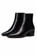 Milano Black Leather Ankle Boots