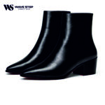 Wave Step Classic Black Leather Chelsea Boots