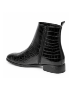 Wave Step Creations Black Croco Embossed Chelsea Boots - Image 4