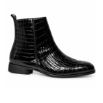 Wave Step Creations Black Croco Embossed Chelsea Boots