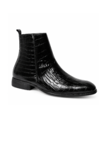 Wave Step Creations Black Croco Embossed Chelsea Boots - Image 2