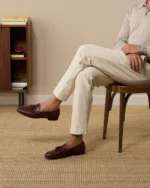 Wavestep Maruse | Brown Antiqued Calf Leather Belgian Tassel Lofers - Image 4