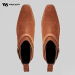 Wave Step Creations Tan Suede Strap Ankle Boots - Image 2