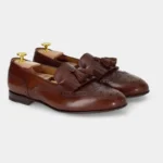 Wavestep Maruse | Brown Antiqued Calf Leather Belgian Tassel Lofers