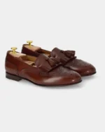 Wavestep Maruse | Brown Antiqued Calf Leather Belgian Tassel Lofers