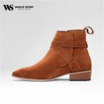 Wave Step Creations Tan Suede Strap Ankle Boots - Image 4