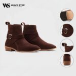 Wave Step Premium Brown Suede Ankle Boots - Image 6