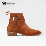 Wave Step Creations Tan Suede Strap Ankle Boots