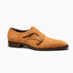 Wave Step Creations Tan Suede Double Monk Strap Shoes - Image 2