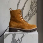 Brown Nubuck Leather Angelo Combat Boot