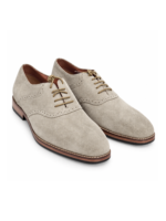 Wave Step Creations Beige Suede Brogue Derby Shoes