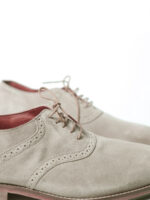 Wave Step Creations Beige Suede Brogue Derby Shoes - Image 3