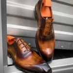 Premium Leather Plain Toe Oxford Lace Ups for Men