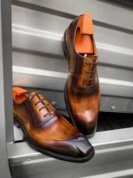 Premium Leather Plain Toe Oxford Lace Ups for Men