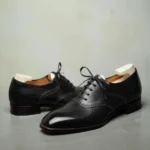black Leather Elowen Brogue Oxfords