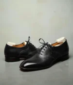 black Leather Elowen Brogue Oxfords