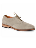 Wave Step Creations Beige Suede Brogue Derby Shoes - Image 4